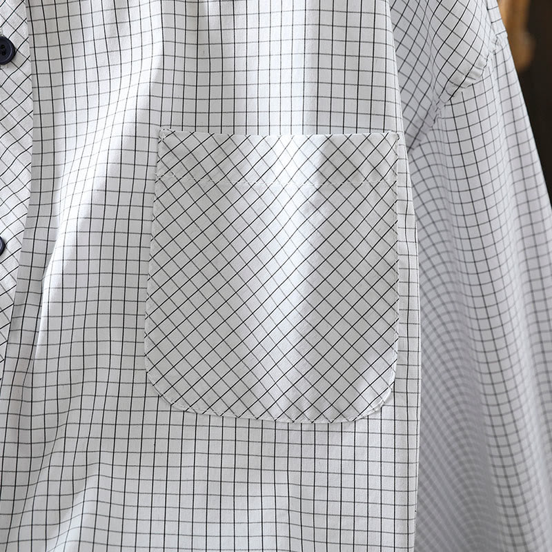 Buddha Stones Plaid Contrasting Buttons Down Long Sleeve Women's Cotton Shirt - image 14