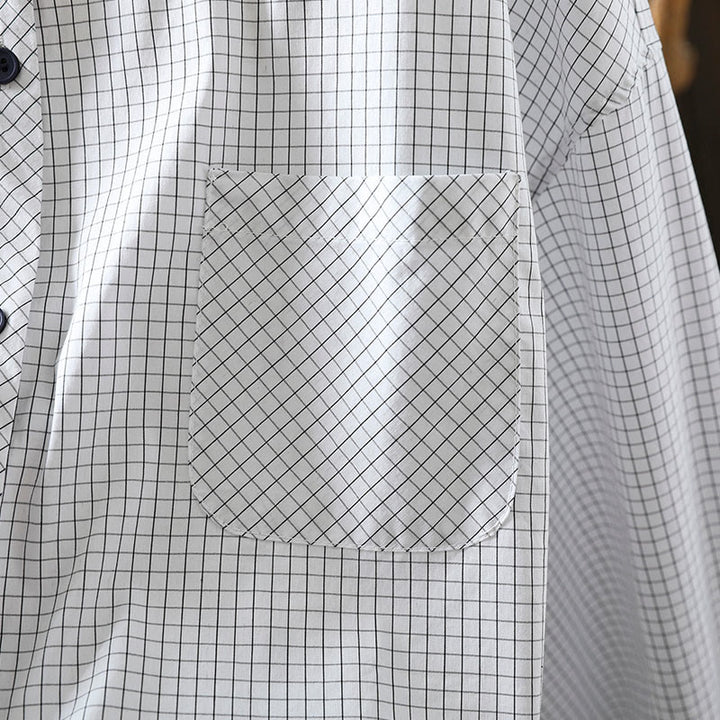 Buddha Stones Plaid Contrasting Buttons Down Long Sleeve Women's Cotton Shirt - image 14