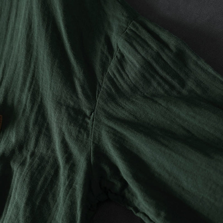 Buddha Stones Fall Contrasting Pocket Buttons Down Long Sleeve Women's Cotton Shirt - image 7