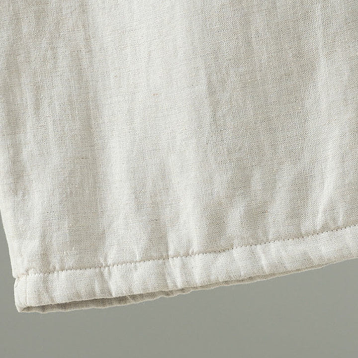 Buddha Stones Winter Contrasting Drawstring Cotton Linen Women's Wide Leg Pants With Pockets - image 16