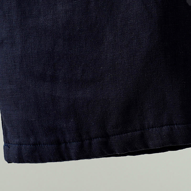 Buddha Stones Winter Contrasting Drawstring Cotton Linen Women's Wide Leg Pants With Pockets - image 5