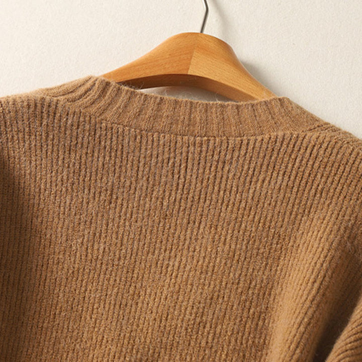 Buddha Stones Winter V-Neck Buttons Cotton Women's Long Sleeve Knitted Cardigan - image 3