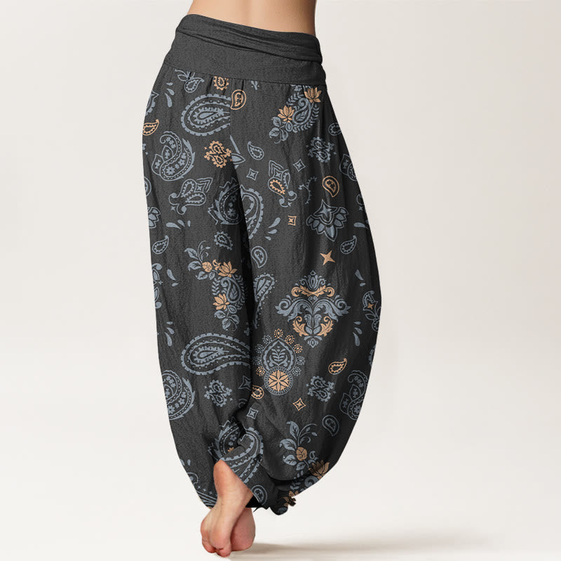 Buddha Stones Cotton Vintage Paisley Pattern Women's Elastic Waist Harem Pants - image 6