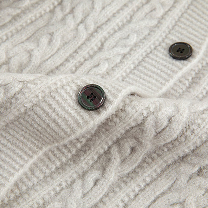 Buddha Stones Casual Winter Twisted Buttons Design Cotton Women's Long Sleeve Knitted Cardigan - image 43