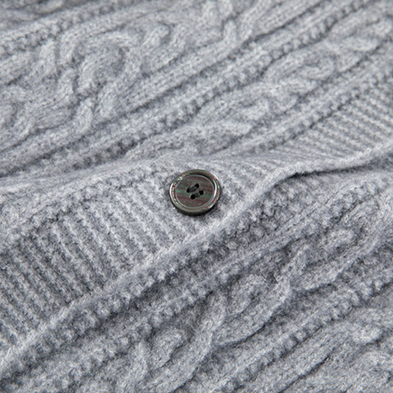 Buddha Stones Casual Winter Twisted Buttons Design Cotton Women's Long Sleeve Knitted Cardigan - image 28