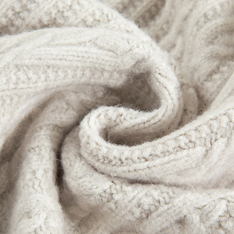 Buddha Stones Casual Winter Twisted Buttons Design Cotton Women's Long Sleeve Knitted Cardigan - image 45