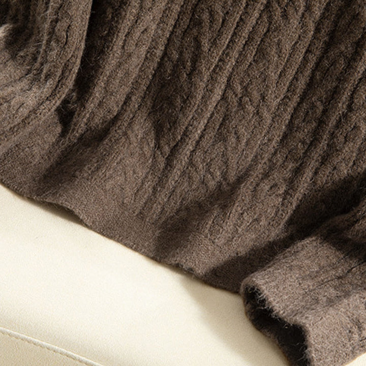 Buddha Stones Casual Winter Twisted Buttons Design Cotton Women's Long Sleeve Knitted Cardigan - image 13