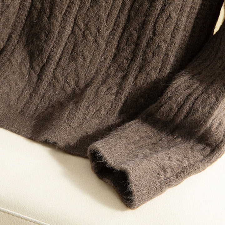 Buddha Stones Casual Winter Twisted Buttons Design Cotton Women's Long Sleeve Knitted Cardigan - image 10