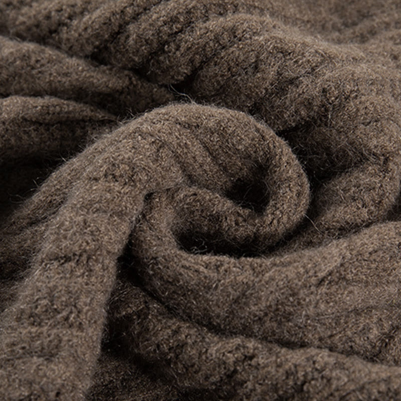 Buddha Stones Casual Winter Twisted Buttons Design Cotton Women's Long Sleeve Knitted Cardigan - image 14