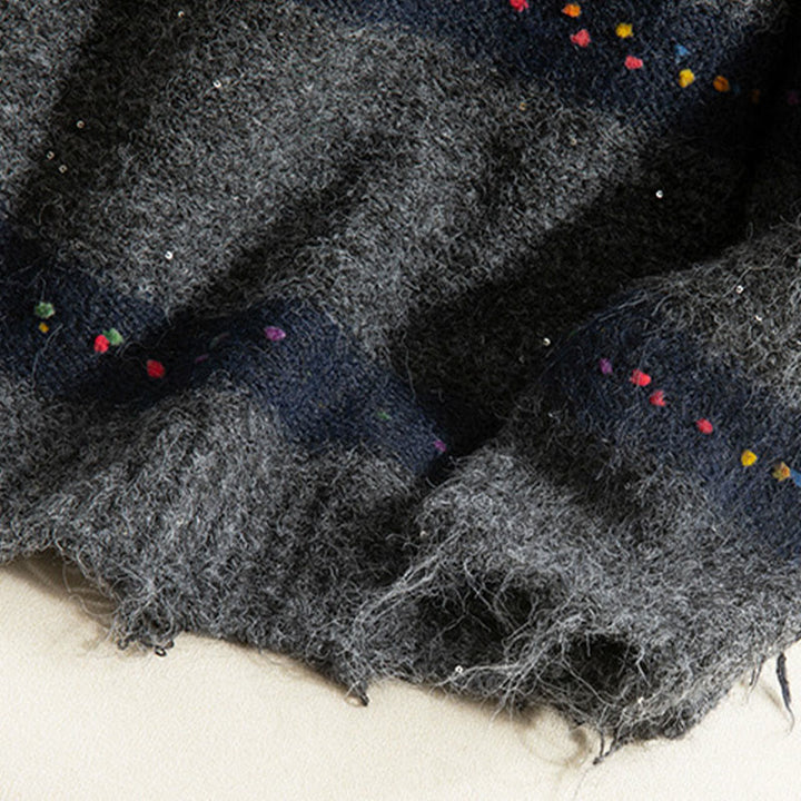 Buddha Stones Winter Stripes Pattern Crew Neck Long Sleeve Women's Cotton Sweater - image 30