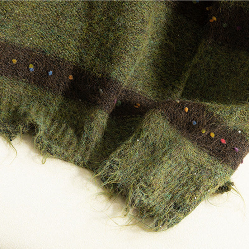 Buddha Stones Winter Stripes Pattern Crew Neck Long Sleeve Women's Cotton Sweater - image 12