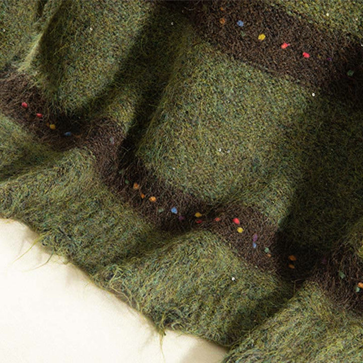 Buddha Stones Winter Stripes Pattern Crew Neck Long Sleeve Women's Cotton Sweater - image 8