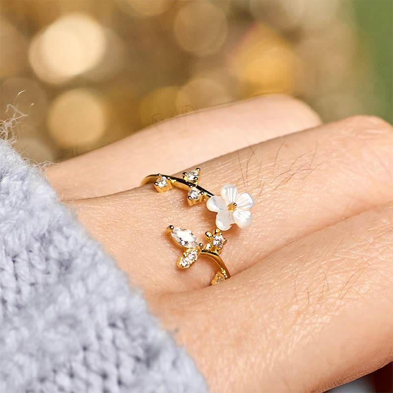 Buddha Stones 925 Sterling Silver White Flower Design Adjustable Blessing Ring - image 20