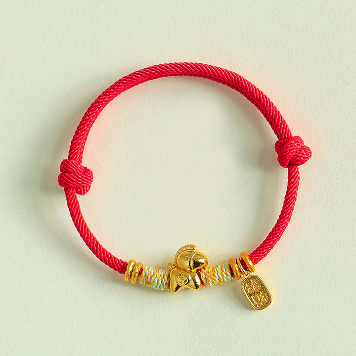 Buddha Stones Year Of The Horse Red String Black String Lucky Fortune Charm Braided Connection Bracelet - image 3
