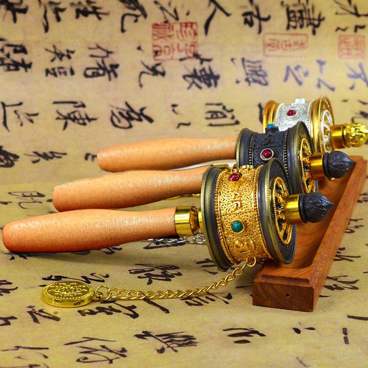 Tibetan Lucky Prayer Wheel Decoration - image 0