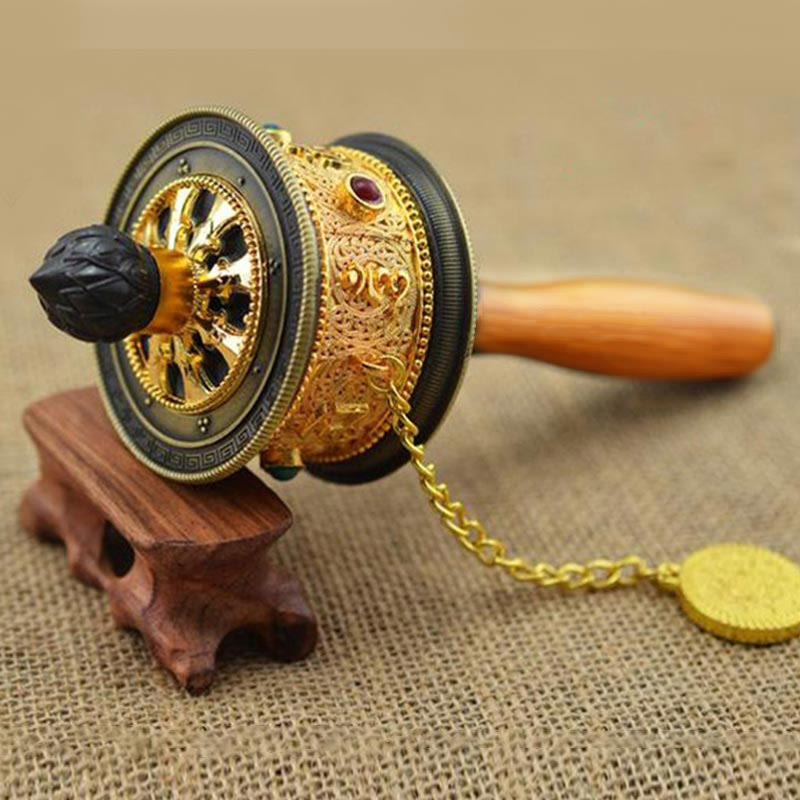 Tibetan Lucky Prayer Wheel Decoration - 1 - image 1