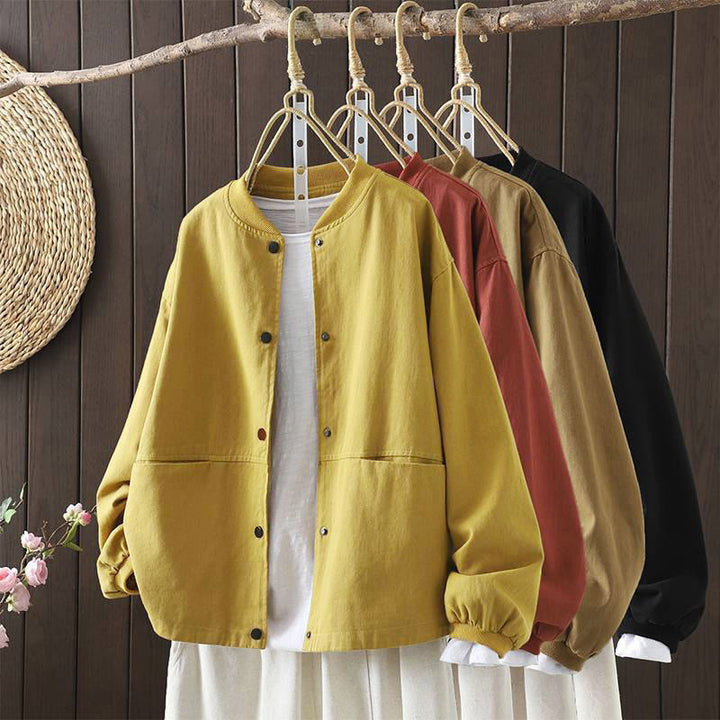Buddha Stones Fall Button Down Women's Long Sleeve Outerwear Jacket With Pockets - image 1