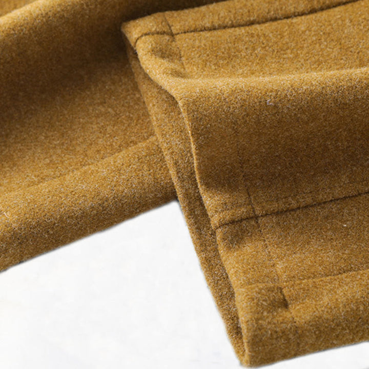 Buddha Stones Plain Button Cotton Thick Wool Women's Wide Leg Pants With Pockets - image 11