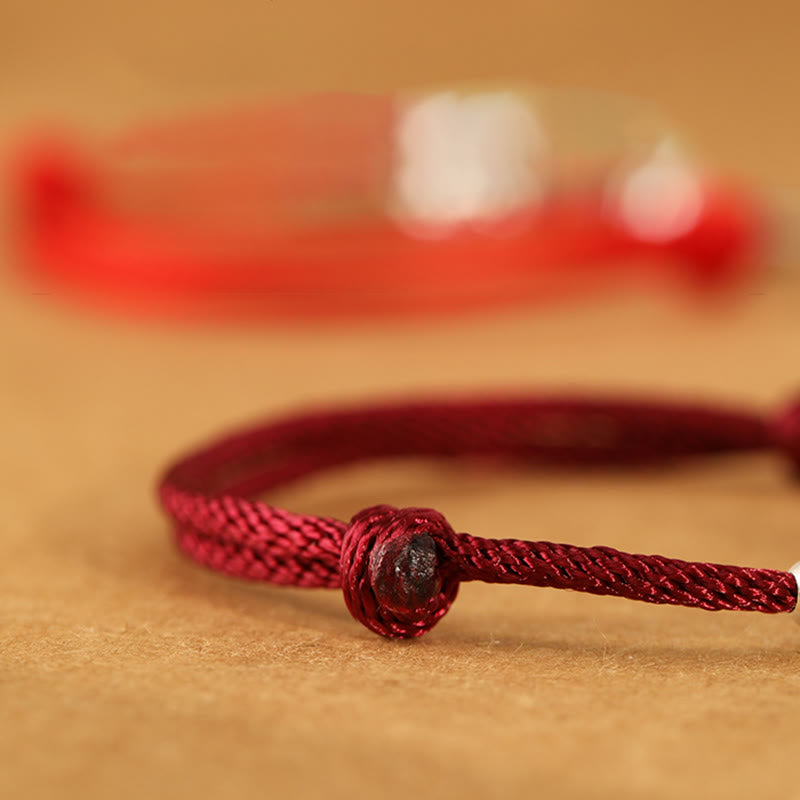 Buddha Stones 999 Sterling Silver Year Of The Horse Fu Character Charm String Braided Luck Bracelet - image 7