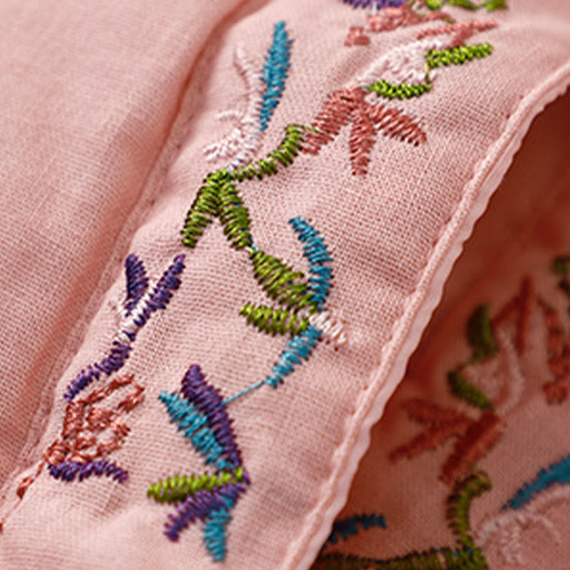 Buddha Stones Winter Flower Embroidery Frog-Button Long Sleeve Women's Thermal Jacket - image 12