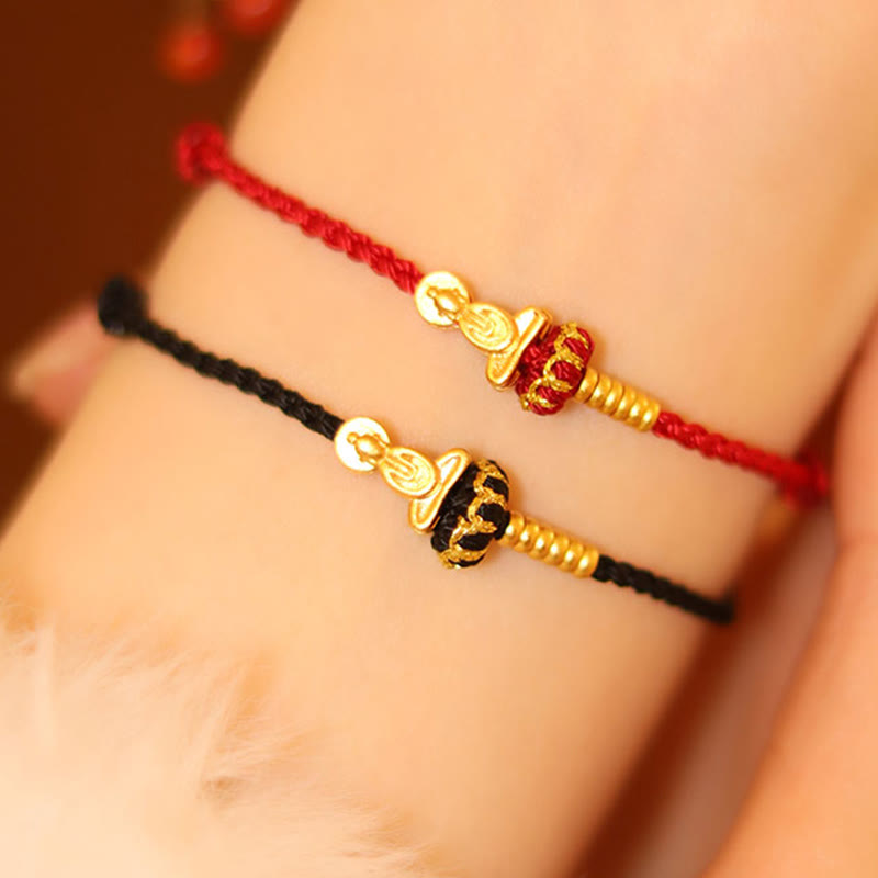 Buddha Stones Formless Buddha Lotus Knot Red String Protection Braided Bracelet - image 16