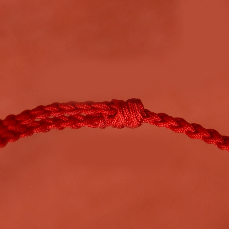 Buddha Stones Cinnabar Peace Buckle Handmade String Adjustable Blessing Bracelet Anklet - image 8