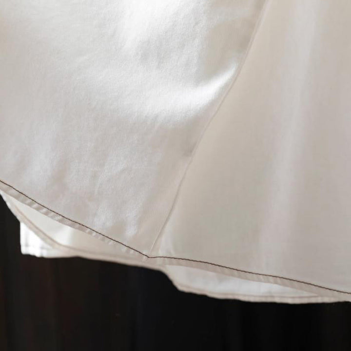 Buddha Stones Fall Buttons Down Pocket Decor Design Women's Stand Collar Long Sleeve Cotton Shirt - image 8