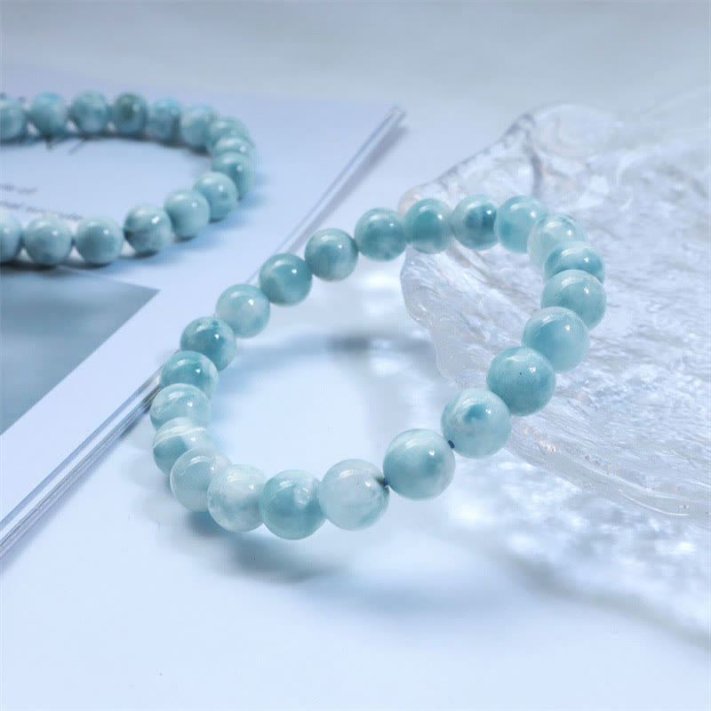 Buddha Stones Natural Larimar Wisdom Confidence Bracelet - image 12