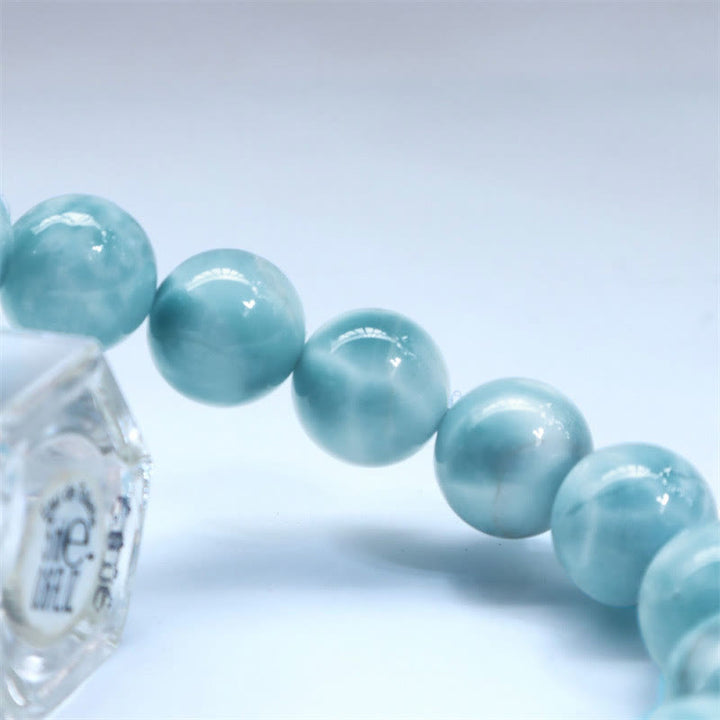 Buddha Stones Natural Larimar Wisdom Confidence Bracelet - image 5