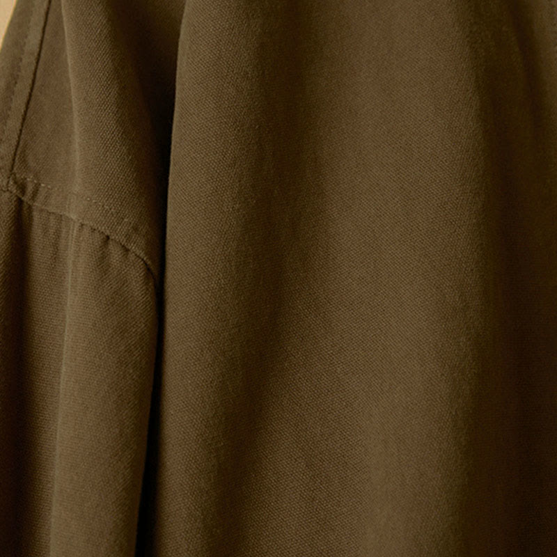 Buddha Stones Casual Buttons Design Women's Stand Collar Long Sleeve Cotton Shirt - image 18