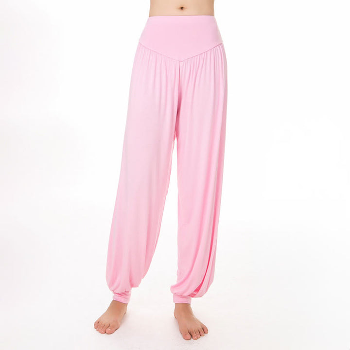 Buddha Stones Plain Color Loose Modal Yoga Dance Harem Pants - image 11