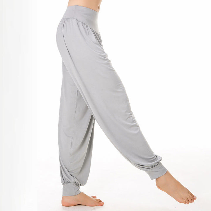 Buddha Stones Plain Color Loose Modal Yoga Dance Harem Pants - image 9