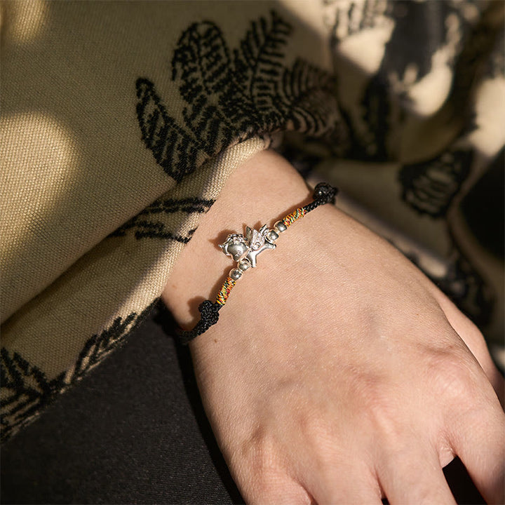 Buddha Stones "All the Best for Fortune and Protection" 925 Sterling Silver Year Of The Horse String Bracelet Includes Gift Message Card - image 22