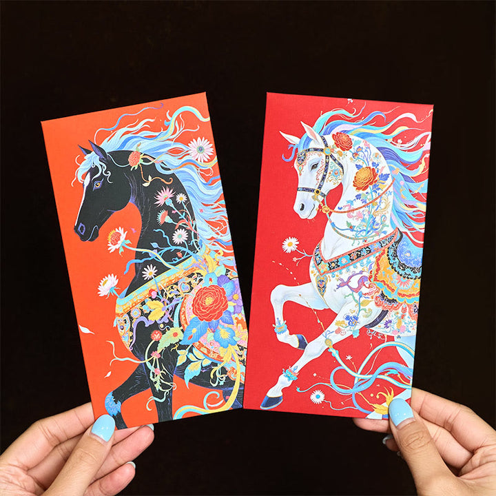 Buddha Stones 6pcs Colorful Chinese Red Envelope Year Of The Horse 2026 New Year - image 3