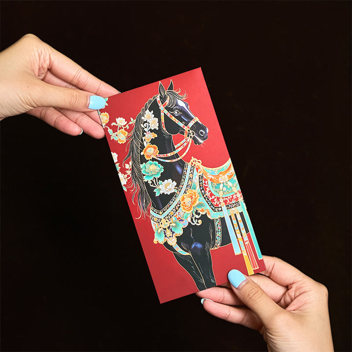 Buddha Stones 6pcs Colorful Chinese Red Envelope Year Of The Horse 2026 New Year - image 6