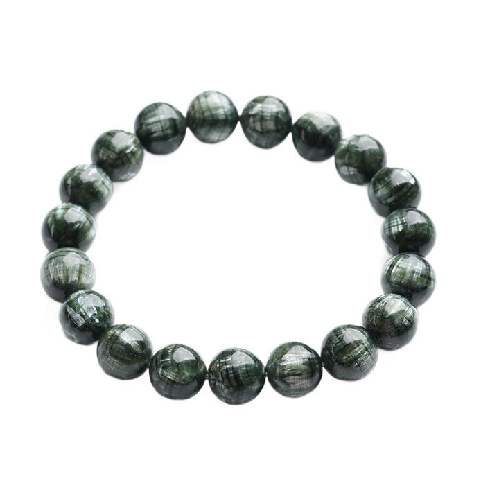 Buddha Stones Natural Seraphinite Round Emotional Balance Beaded Bracelet - image 6