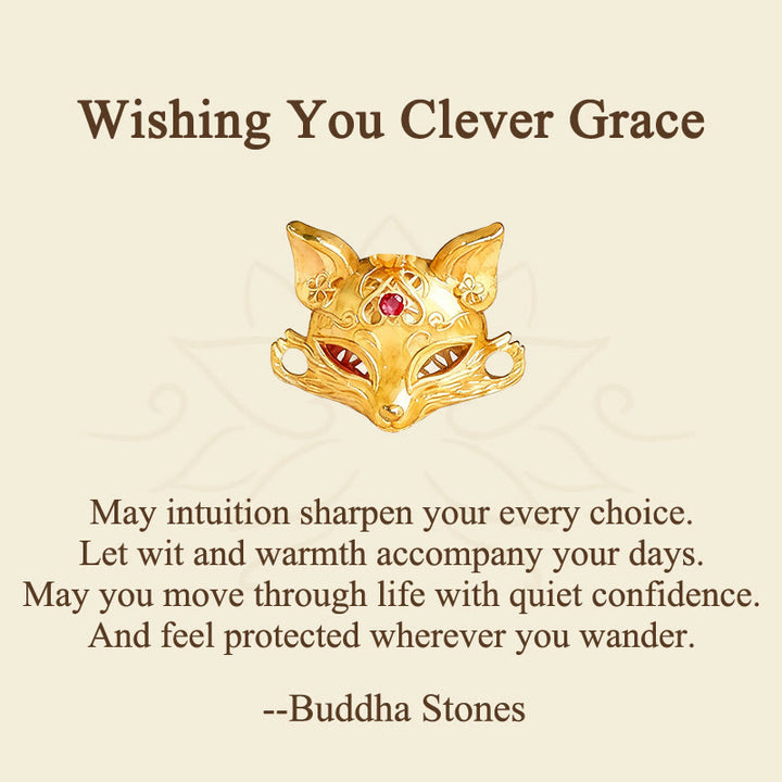 Buddha Stones "Wishing You Clever Grace" 24k Gold Plated Brass Fox Necklace Includes Gift Message Card - image 2