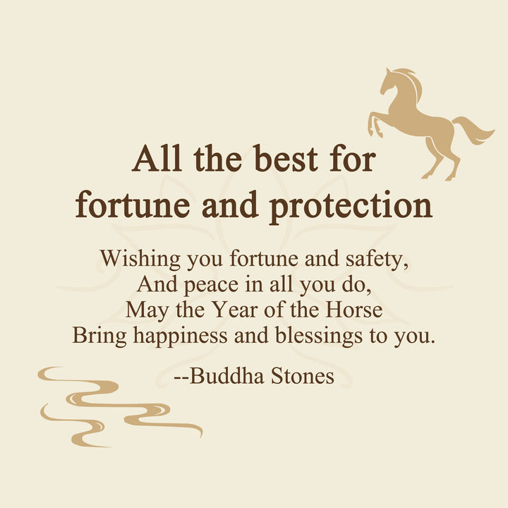 Buddha Stones "All the Best for Fortune and Protection" 925 Sterling Silver Year Of The Horse String Bracelet Includes Gift Message Card - image 2