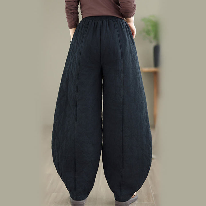 Buddha Stones Winter Diamond Pattern Cotton Women's Pants With Pockets - image 17
