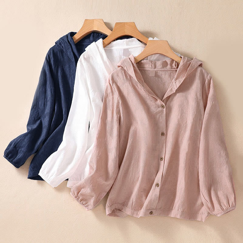 Buddha Stones Fall Jacquard Buttons Down Design Long Sleeve Women's Hoodie - image 30