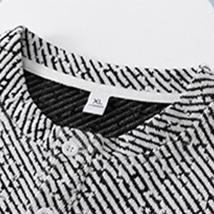 Buddha Stones Fall Crew Neck Stripes Button Men's Sweatshirt Pullover - image 12