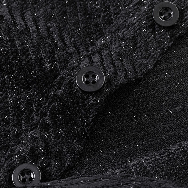 Buddha Stones Fall Crew Neck Stripes Button Men's Sweatshirt Pullover - image 7