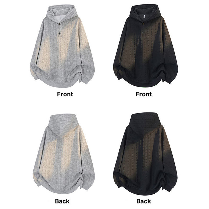 Buddha Stones Fall Winter Buttons Twisted Design Long Sleeve Men's Hoodie - image 13