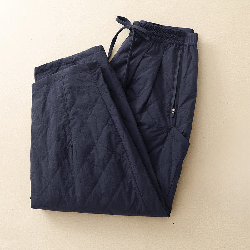 Buddha Stones Winter Lines Elastic Waist Drawstring Cotton Thermal Women's Pants With Zipper Pockets - image 2