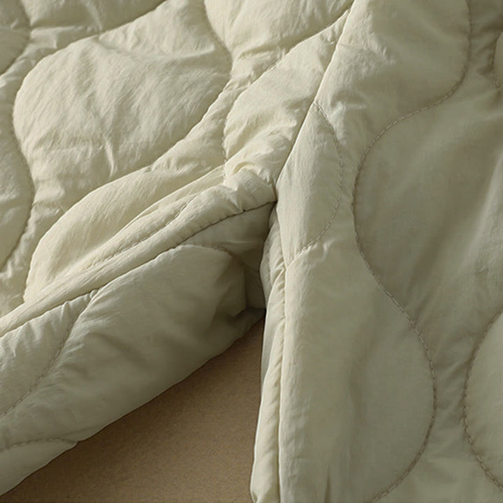 Buddha Stones Winter Curved Lines Elastic Waist Drawstring Patchwork Plaid Cotton Thermal Women's Pants With Pockets - image 11