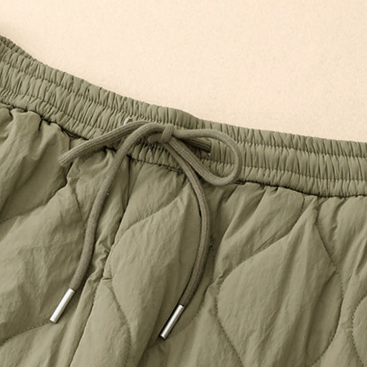 Buddha Stones Winter Curved Lines Elastic Waist Drawstring Cotton Thermal Women's Pants With Pockets - image 3