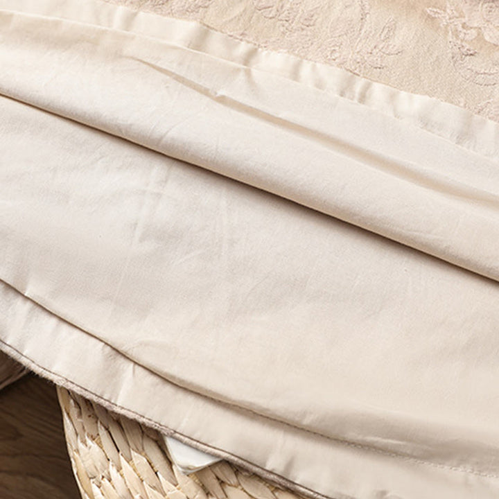 Buddha Stones Fall Jacquard Floral Print Frog-Button Stand Collar Long Sleeve Women's Cotton Shirt - image 23