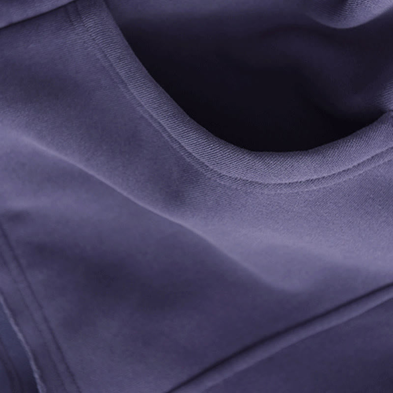 Buddha Stones Winter Solid Color Fleece-lined Cotton Long Sleeve Women's Hoodie With Pockets - image 11