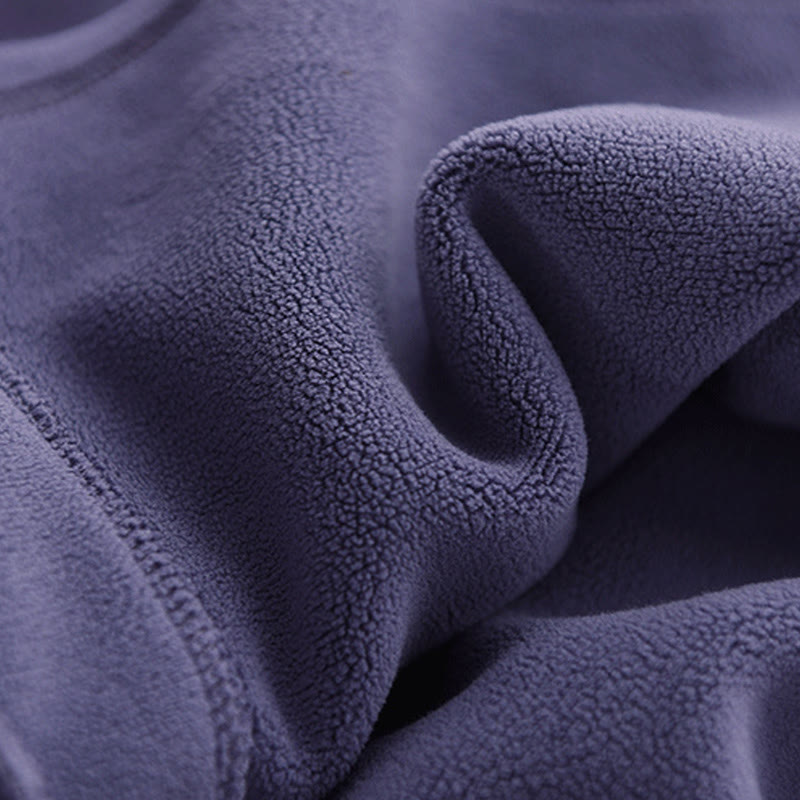 Buddha Stones Winter Solid Color Fleece-lined Cotton Long Sleeve Women's Hoodie With Pockets - image 13