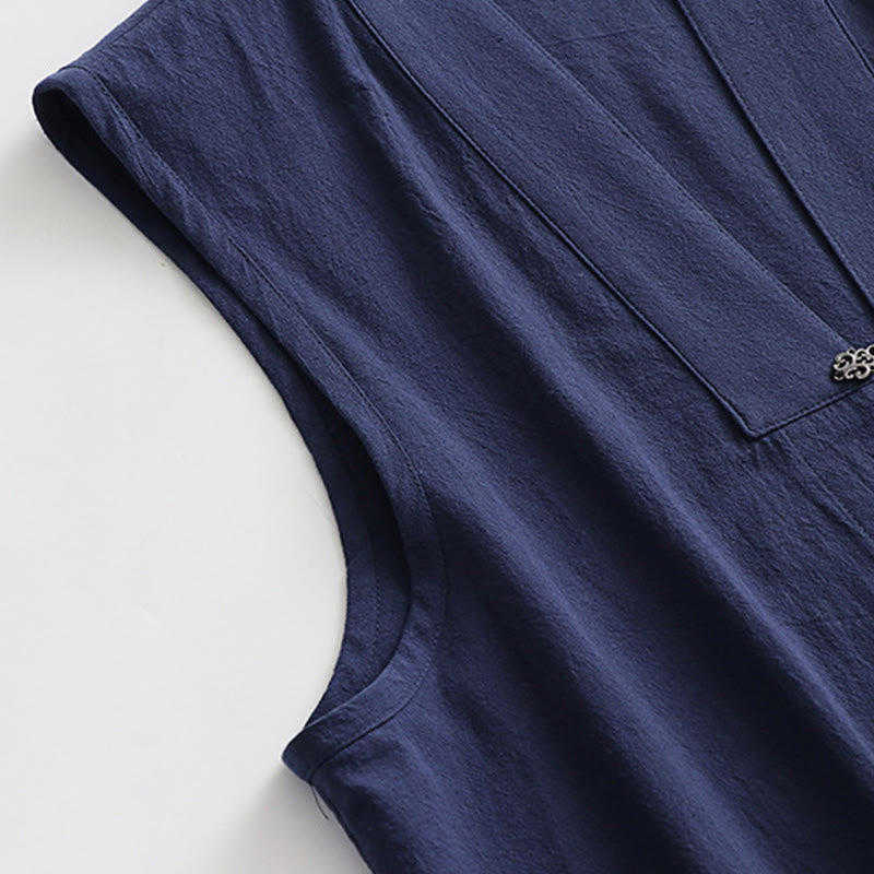 Buddha Stones 2Pcs Wudang Tai Chi Ceremony Solid Long Sleeve Men's Taoist Long Robe Kimono Sleeveless Vest Suit - image 8